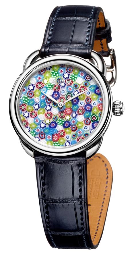 hermes watch arceau millefiori|Hermes watches: 1000 glass flowers mark the passing hours on .